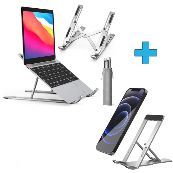 HOA™ Portable Laptop + Phone Stand Combo